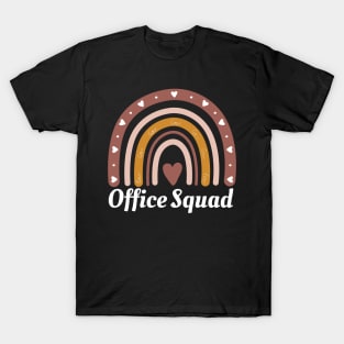 Office Squad Boho Rainbow Administrative Assistants School T-Shirt